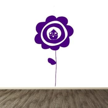 Vinilo decorativo flor y ave