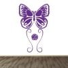 Vinilo mariposa y flor