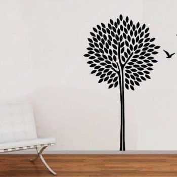 vinilo decorativo árbol con pajaritos pequeños
