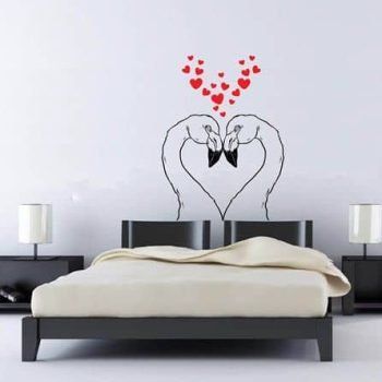 vinilo decorativo flamingos amor