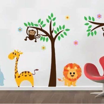 vinilo decorativo jungla infantil grande