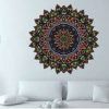 vinilo decorativo mandala verde y naranja
