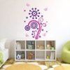 vinilo decorativo flores ya arabesco rosadas