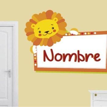 vinilo decorativo leon tierno personalizable