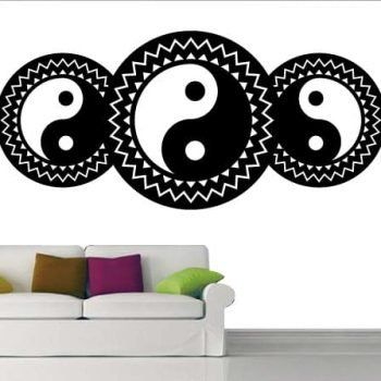 vinilo decorativo triptico yin yang