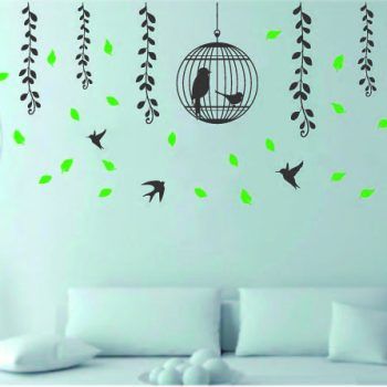 vinilo decorativo ramas y colibrí