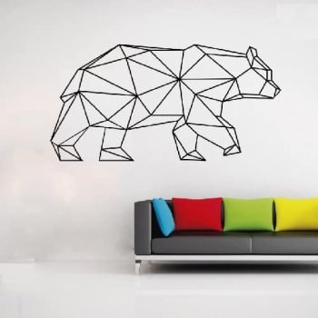 vinilo decorativo oso geométrico grande