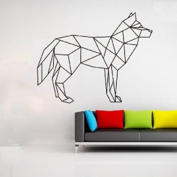vinilo decorativo lobo geométrico grande