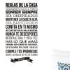 vinilo decorativo reglas de la casa