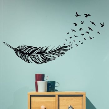 vinilo decorativo pluma libertad