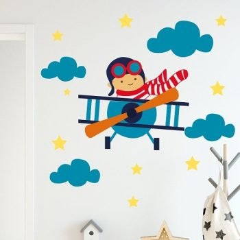 vinilo adhesivo decorativo piloto de avion niño para medellín, bogotá y cali