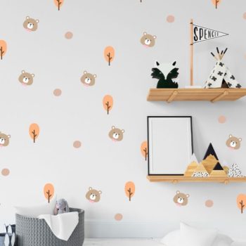 vinilos adhesivos decorativos para pared en medellin, bogota y cali con textura arbolitos y ositos