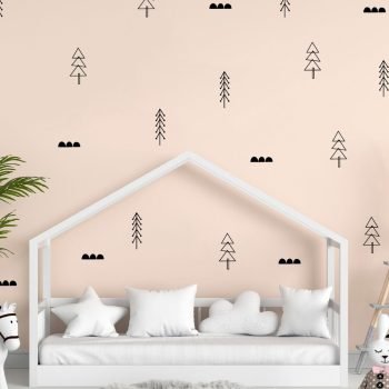 vinilos adhesivos decorativos en medellin de texturas con arbolitos para habitaciones de bebé