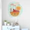 vinilo adhesivos decorativo de barcos con animalitos león y conejo