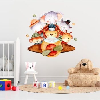 vinilo decorativo animalitos lindos volando, decoración de habitaciones infantiles, decoración de paredes, decoración de animales