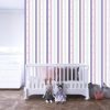 vinilos decorativos tipo papel de colgadura rayas y corazones infantil, papel mural infantil