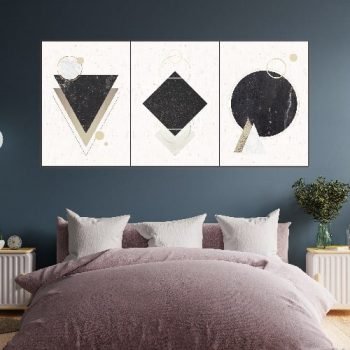 Cuadros Decorativos Tríptico Geométricos Blanco y Negro