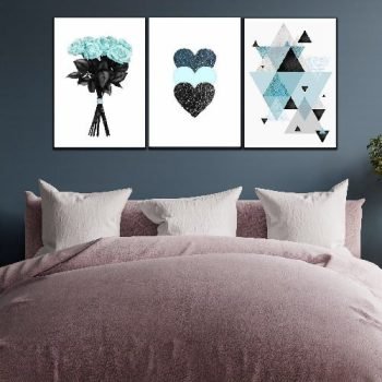cuadros decorativos tríptico blue