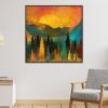 cuadro decorativo atardecer naranja