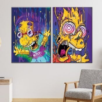 cuadros decorativos díptico bart y milhouse