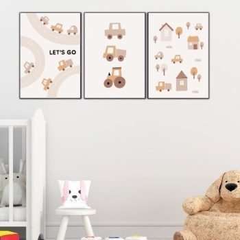 cuadros decorativos infantiles carritos