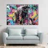 cuadro decorativo elefante colorido