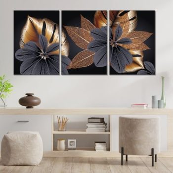 cuadro decorativo flores black