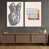 cuadro decorativo good vibes