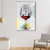 cuadro decorativo renos copa de vino