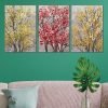 cuadros decorativos tríptico arboles color