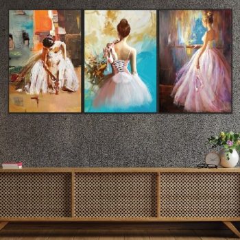 Cuadros Decorativos Tríptico Bailrinas