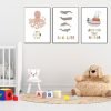 cuadros decorativo infantil tríptico marino
