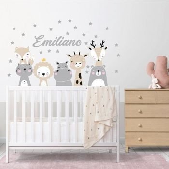 Vinilo Decorativo Animalitos | Nombre Personalizable
