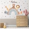 vinilo decorativo animalitos de la selva en arcoíris