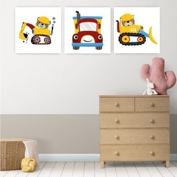cuadritos decorativos maquinaria kids