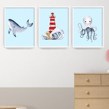 Cuadritos Decorativos Infantiles Marino