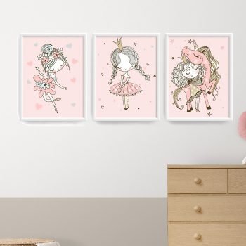 cuadritos decorativos infantiles princesas