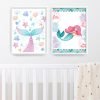 cuadritos decorativos infantiles sirena acuarela