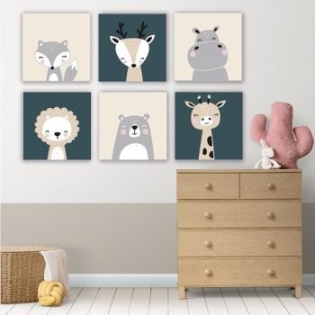 set de cuadritos decorativos animalitos bellos