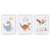 cuadritos infantiles tríptico Dinosaurios