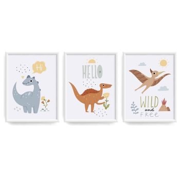 cuadritos infantiles tríptico Dinosaurios
