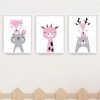 cuadritos decorativos infantiles tríptico pink