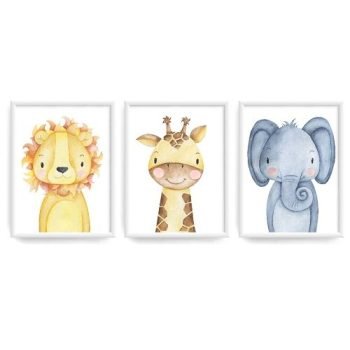 cuadritos infantiles con marco animales jungle