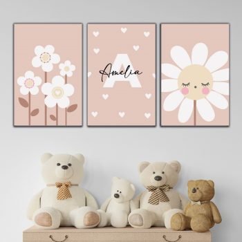 Retablos Decorativos Flores con Carita