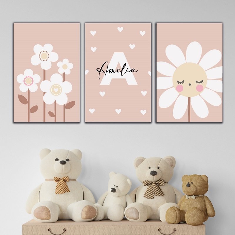 Retablos Decorativos Flores con Carita