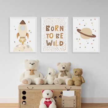 Cuadritos infantiles tr´ptico born to be wild