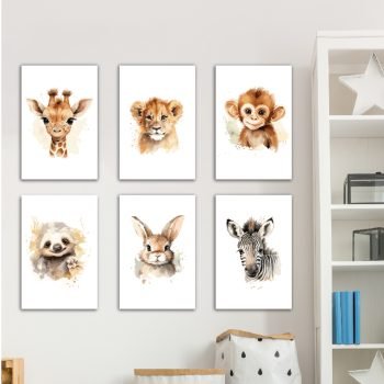 retablitos decorativos animalitos de la selva 6 unidades