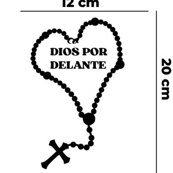 sticker dios por delante 12x20