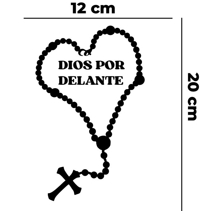 sticker dios por delante 12x20