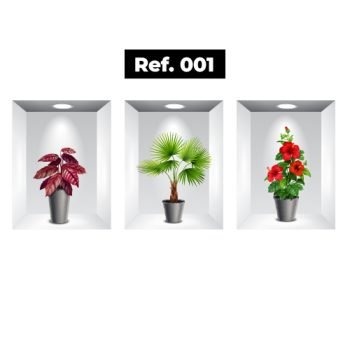 Stickers de plantas artificiales con flores
